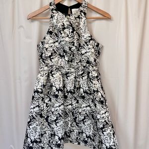 Abercrombie & fitch gold black fit and flare dress